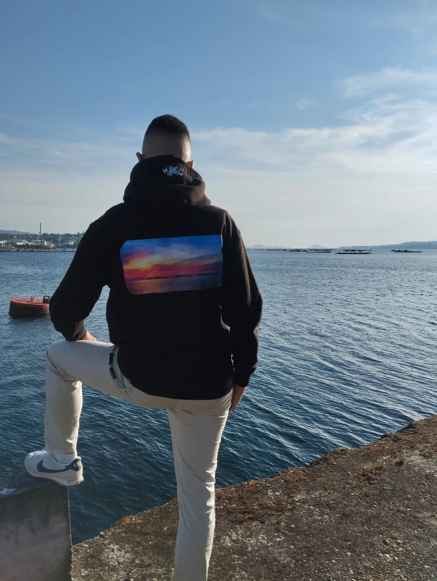 Sudadera con capucha 320g Islas Cíes — Ondiña Rabuda